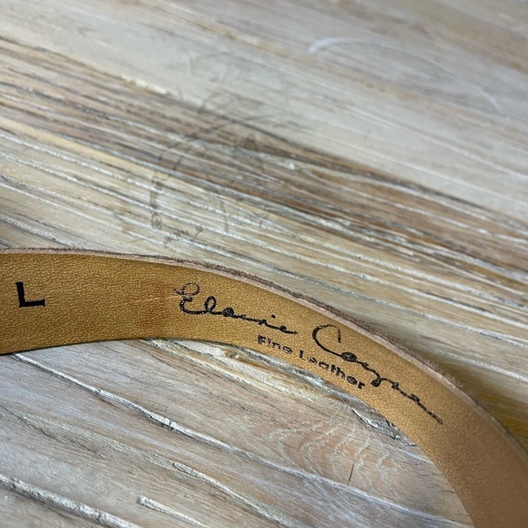 Vintage Elaine Coyne Fine Leather Belt Brass main image 6